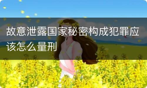 故意泄露国家秘密构成犯罪应该怎么量刑