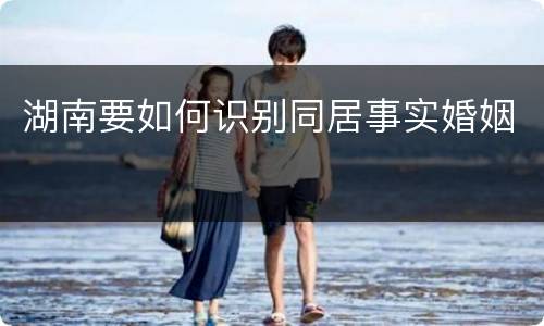 湖南要如何识别同居事实婚姻
