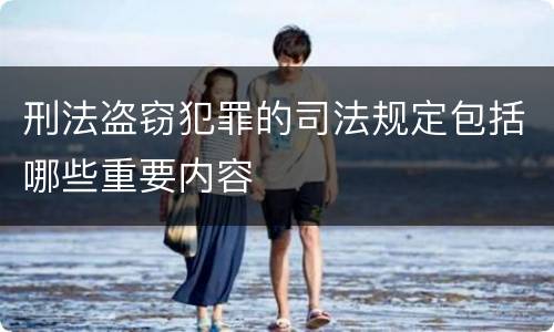 刑法盗窃犯罪的司法规定包括哪些重要内容