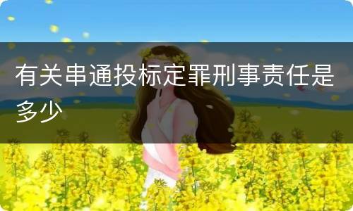 有关串通投标定罪刑事责任是多少