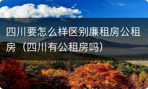 四川要怎么样区别廉租房公租房（四川有公租房吗）