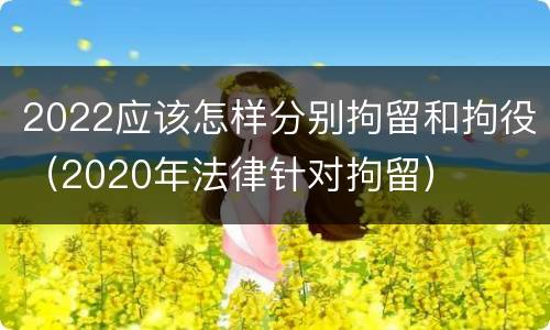 2022应该怎样分别拘留和拘役（2020年法律针对拘留）
