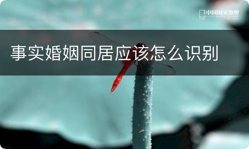 事实婚姻同居应该怎么识别
