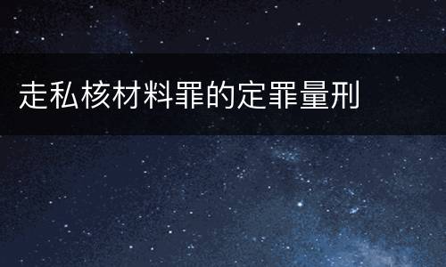 走私核材料罪的定罪量刑