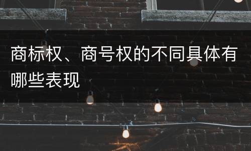商标权、商号权的不同具体有哪些表现