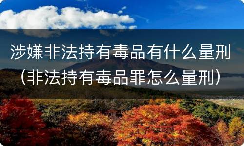 涉嫌非法持有毒品有什么量刑（非法持有毒品罪怎么量刑）