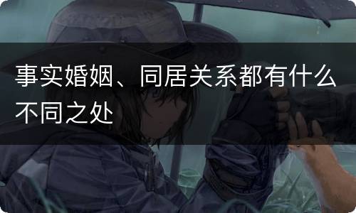 事实婚姻、同居关系都有什么不同之处