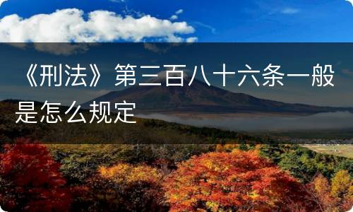 《刑法》第三百八十六条一般是怎么规定