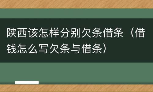 陕西该怎样分别欠条借条（借钱怎么写欠条与借条）