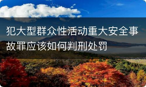 犯大型群众性活动重大安全事故罪应该如何判刑处罚
