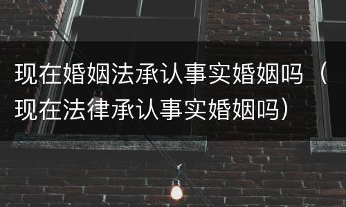 现在婚姻法承认事实婚姻吗（现在法律承认事实婚姻吗）
