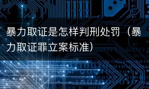 暴力取证是怎样判刑处罚（暴力取证罪立案标准）