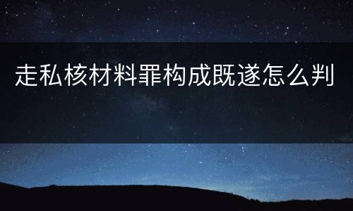 走私核材料罪构成既遂怎么判