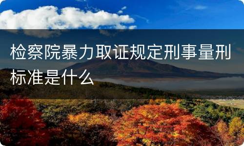 检察院暴力取证规定刑事量刑标准是什么