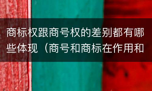 商标权跟商号权的差别都有哪些体现（商号和商标在作用和性质上的区别）