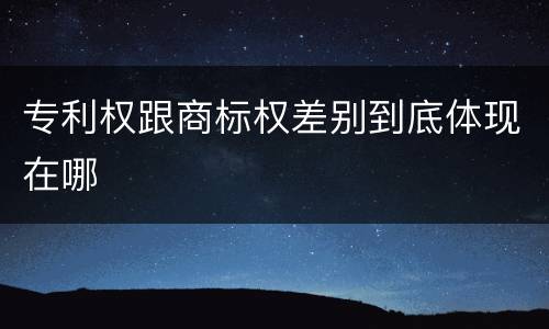 专利权跟商标权差别到底体现在哪