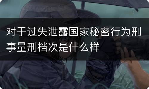 对于过失泄露国家秘密行为刑事量刑档次是什么样