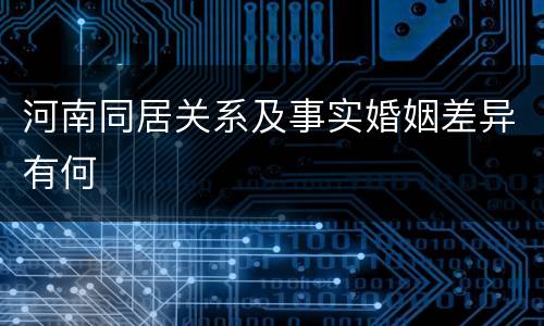 河南同居关系及事实婚姻差异有何