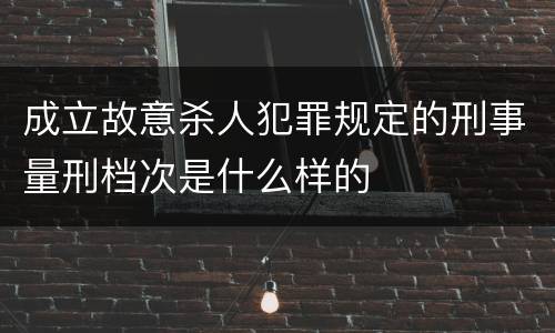 成立故意杀人犯罪规定的刑事量刑档次是什么样的