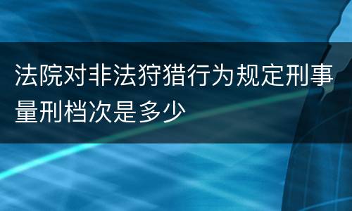 法院对非法狩猎行为规定刑事量刑档次是多少