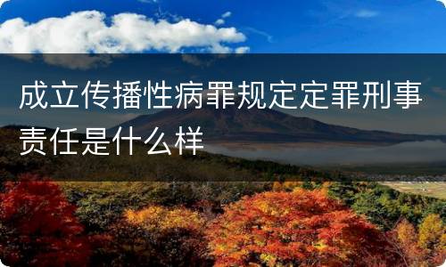 成立传播性病罪规定定罪刑事责任是什么样