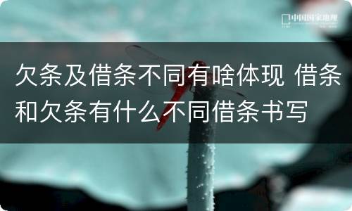 欠条及借条不同有啥体现 借条和欠条有什么不同借条书写