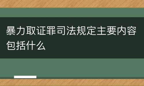 暴力取证罪司法规定主要内容包括什么