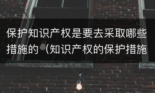 保护知识产权是要去采取哪些措施的（知识产权的保护措施有哪些）