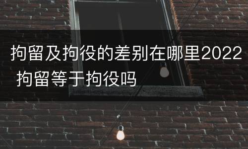 拘留及拘役的差别在哪里2022 拘留等于拘役吗