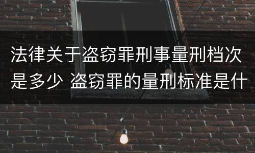 法律关于盗窃罪刑事量刑档次是多少 盗窃罪的量刑标准是什么