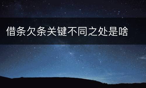 借条欠条关键不同之处是啥