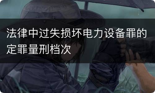 法律中过失损坏电力设备罪的定罪量刑档次