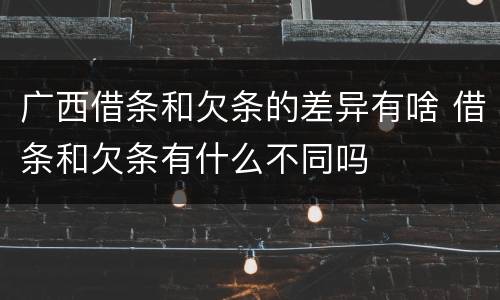 广西借条和欠条的差异有啥 借条和欠条有什么不同吗