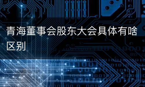 青海董事会股东大会具体有啥区别