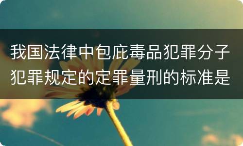 我国法律中包庇毒品犯罪分子犯罪规定的定罪量刑的标准是什么