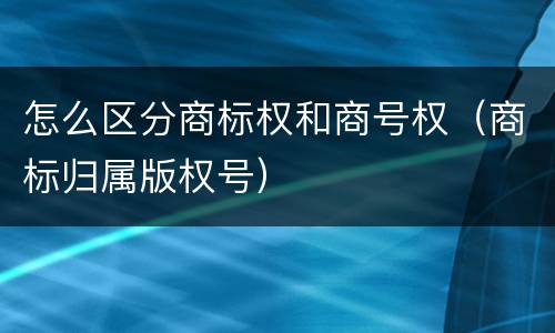 怎么区分商标权和商号权（商标归属版权号）