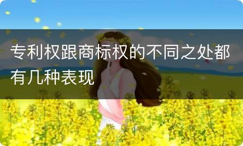 专利权跟商标权的不同之处都有几种表现