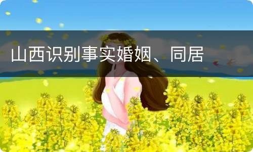 山西识别事实婚姻、同居