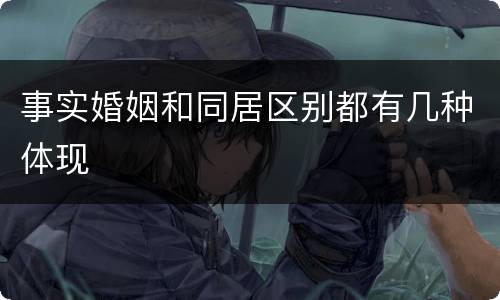 事实婚姻和同居区别都有几种体现