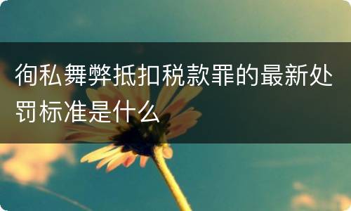 徇私舞弊抵扣税款罪的最新处罚标准是什么