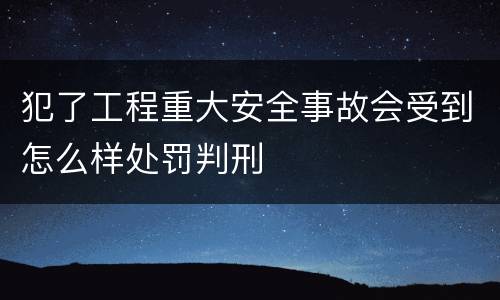 犯了工程重大安全事故会受到怎么样处罚判刑