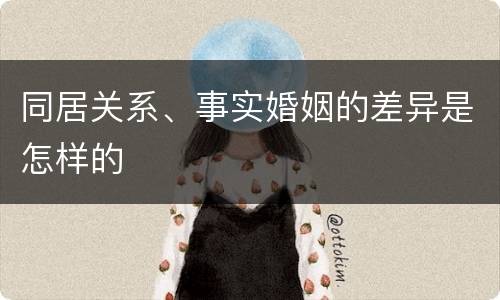 同居关系、事实婚姻的差异是怎样的