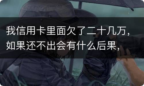 我信用卡里面欠了二十几万，如果还不出会有什么后果，