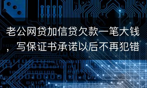 老公网贷加信贷欠款一笔大钱，写保证书承诺以后不再犯错，请问怎样写受法律保护
