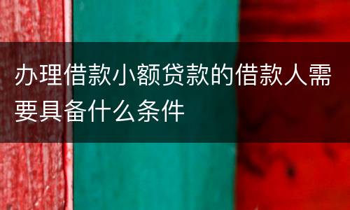 办理借款小额贷款的借款人需要具备什么条件