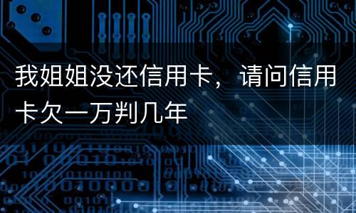 我姐姐没还信用卡，请问信用卡欠一万判几年