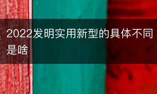2022发明实用新型的具体不同是啥