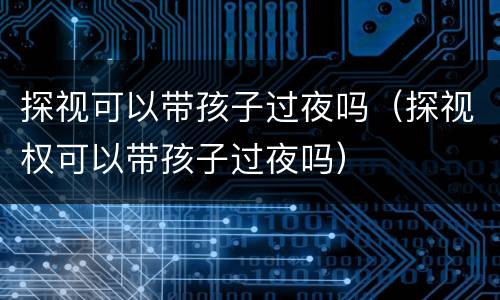 探视可以带孩子过夜吗（探视权可以带孩子过夜吗）