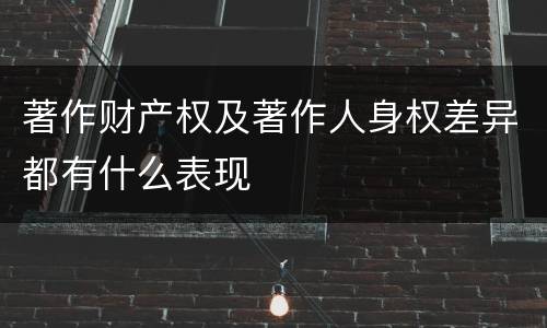 著作财产权及著作人身权差异都有什么表现