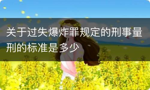 关于过失爆炸罪规定的刑事量刑的标准是多少